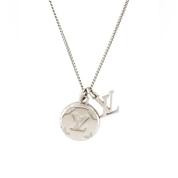 Louis Vuitton Silver Charm LV Symbol Necklace